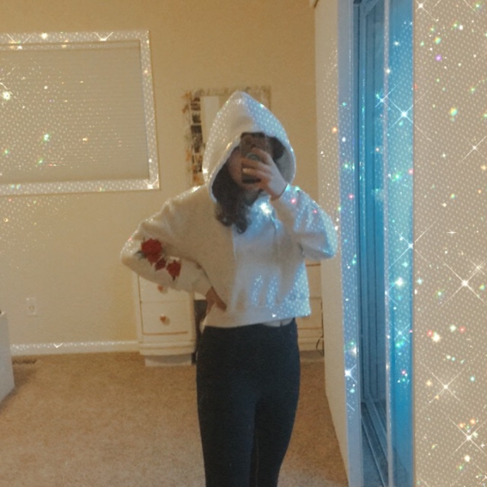 Boohoo rose hoodie